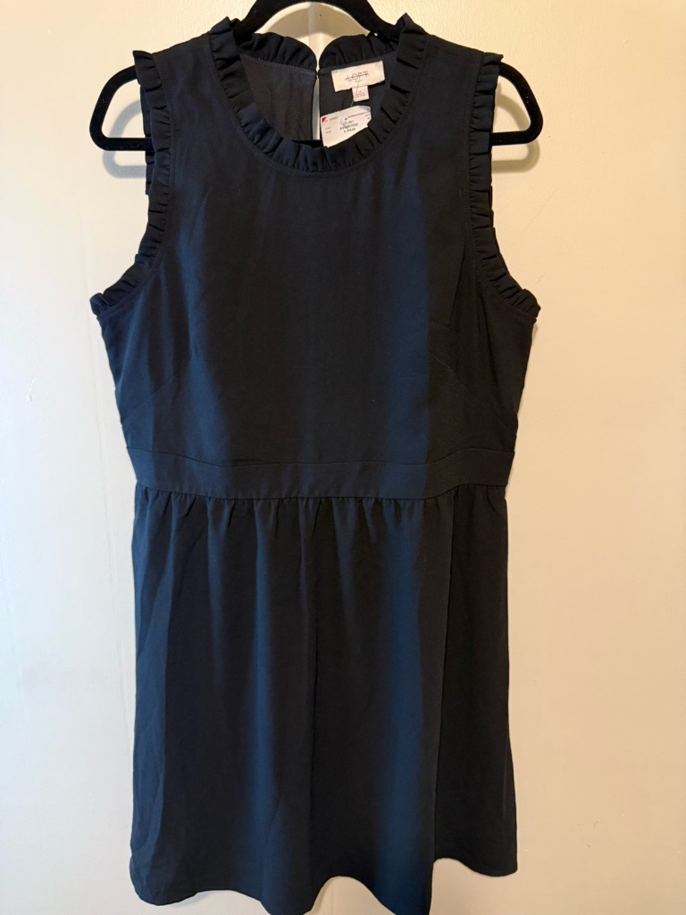 Loft Girls' Black Ruffle Trim Sleeveless Dress 14